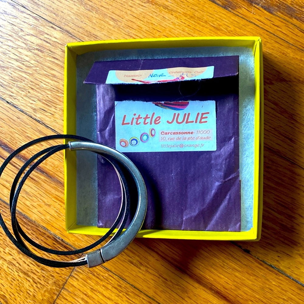 NIB wrap leather bracelet handmade in France